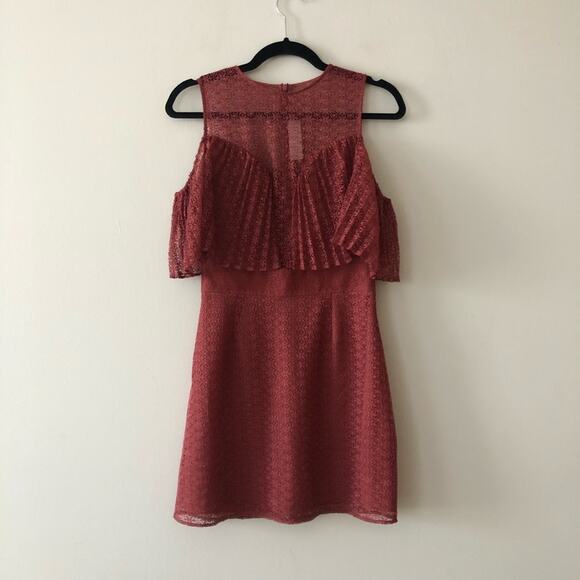 Keepsake Ignite Lace Ruffle Mini Dress in Paprika - Picture 2 of 8